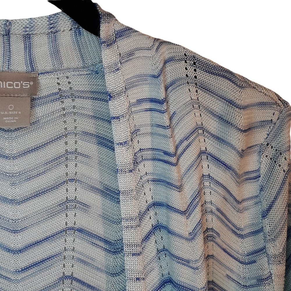 Stripe Pattern Open Front Cardigan - image 3